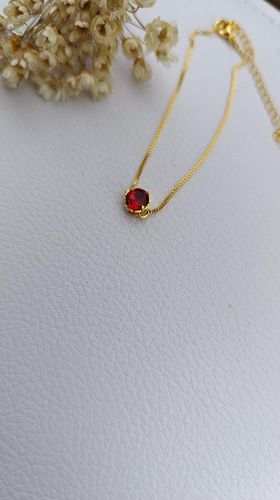 Pulseira ouro ponto de luz rubi