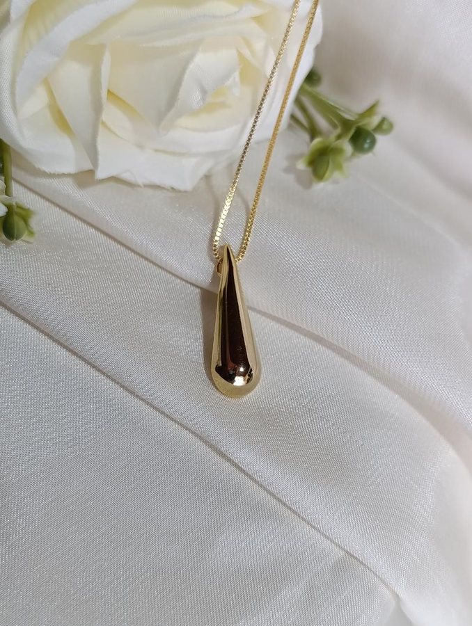 Colar ouro gota lisa