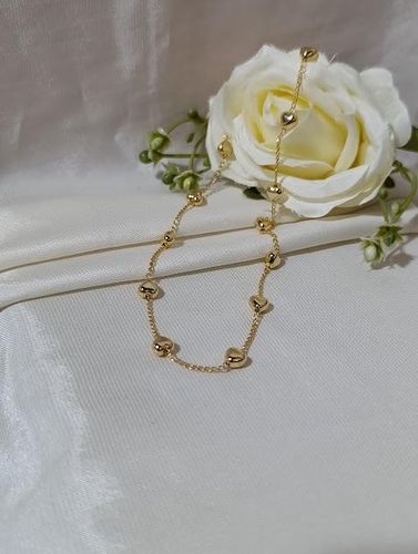 Colar ouro corações cheio
