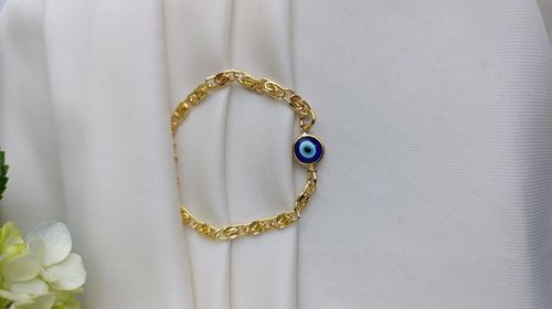 Pulseira ouro arabesco e olho