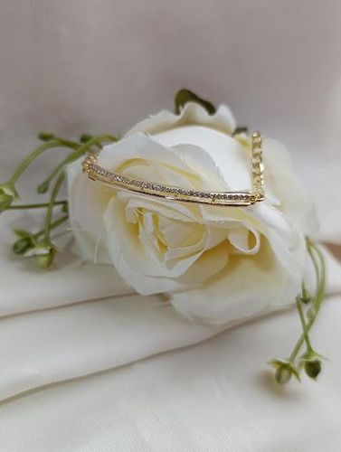 Pulseira ouro grume linha cravej.