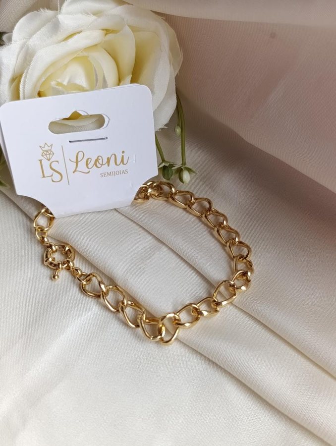 Pulseira ouro corrente fecho boia
