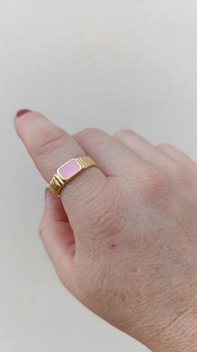 Anel ouro ajustavel rosa