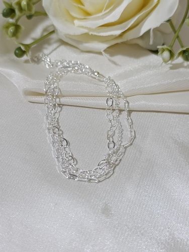 Pulseira prata tripla correntes
